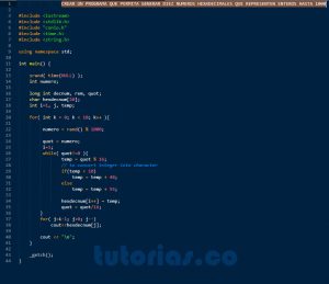 programacion en C++: numeros hexadecimales