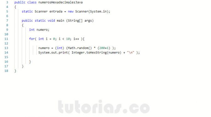 programacion en java: numeros hexadecimales