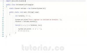 programacion en java: serie numerica triangular