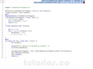 programacion en objective C: serie numerica triangular