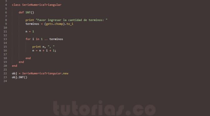 programacion en ruby: serie numerica triangular