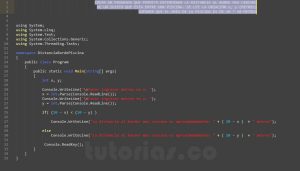 programacion en C#: distancia al borde de una piscina