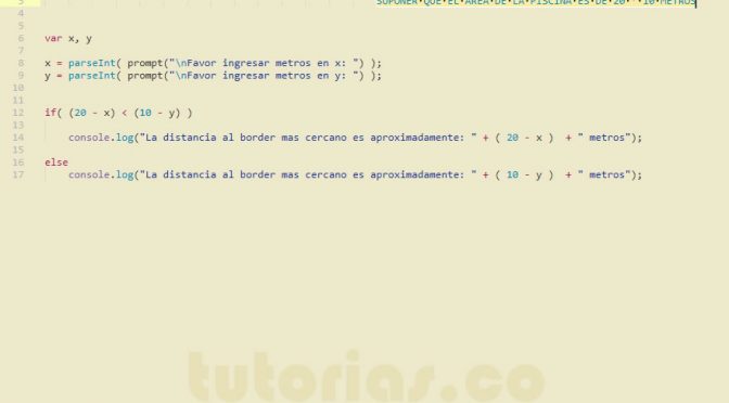 sentencia if-else + javascript (distancia al borde de una piscina)