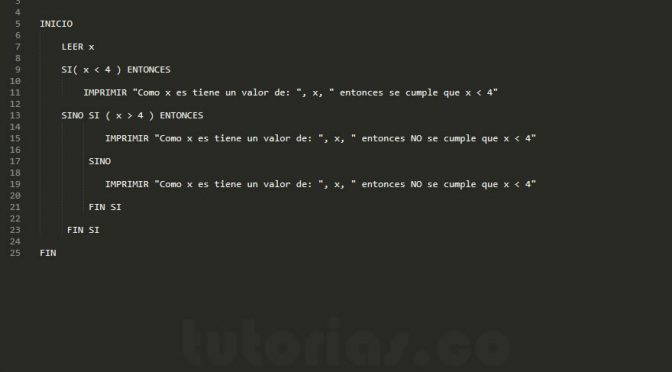 sentencia si-sino – pseudocodigo (comprobar relacional con algoritmo cualitativo)