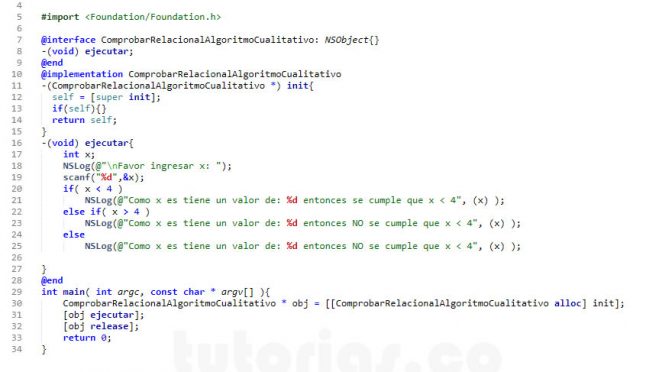 programacion en objective C: comprobar relacional con algoritmo cualitativo