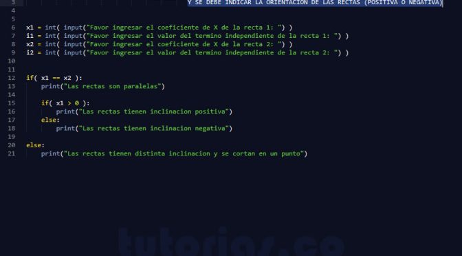 sentencia if-else – python (rectas paralelas)