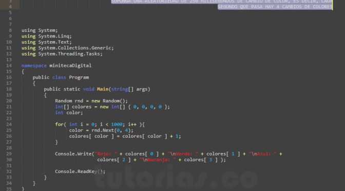 arrays – visualStudio c# (miniteca digital)