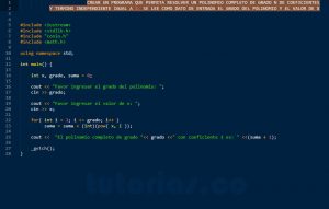 programacion en C++: valor polinomio completo