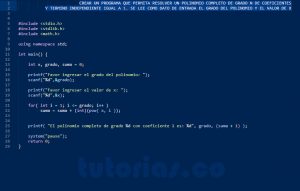 programacion en turbo C: valor polinomio completo