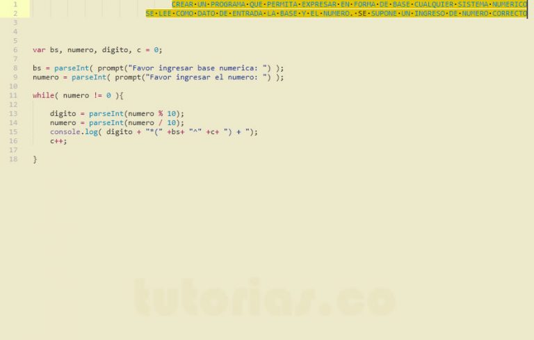 ciclo while + javascript (expresar base cualquier sistema numerico ...
