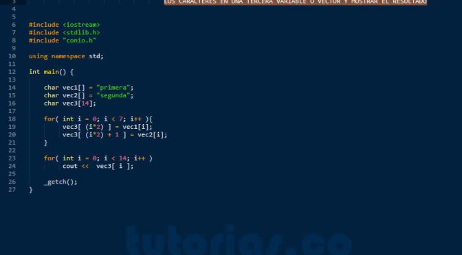 programacion en c++: intercalar caracteres