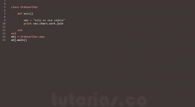 programacion en ruby: ordenar char