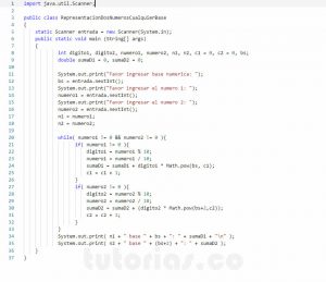 programacion en java: representar dos numeros en base decimal
