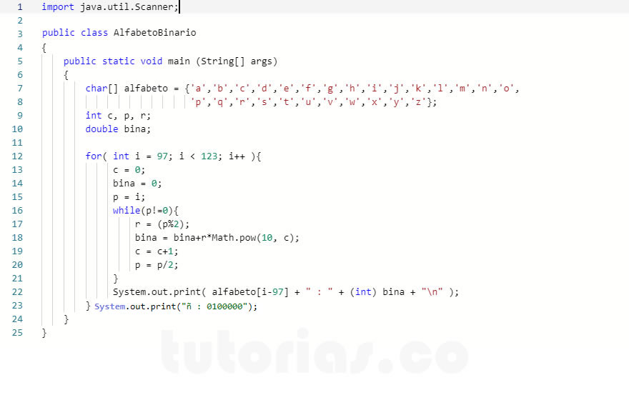 Arrays Java Alfabeto Binario Tutorias Co