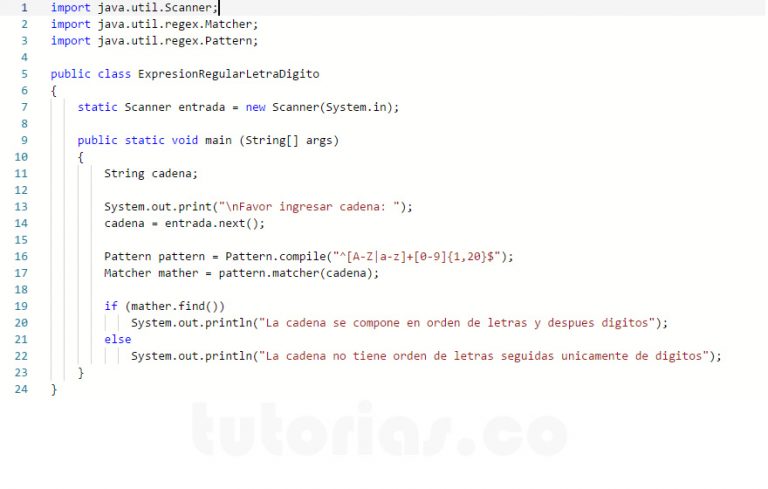 funciones + java (expresion regular letra digito) | Tutorias.co