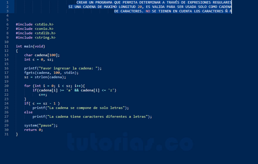 Funciones Turbo C Expresion Regular De Letras Tutorias Co Riset My