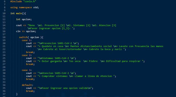 programacion en C++: covid-19