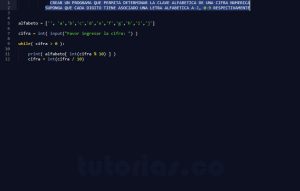 programacion en python: clave alfabetica