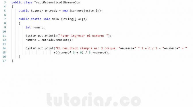 programacion en java: truco matematico el numero 2