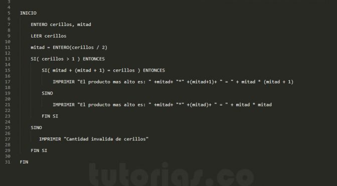 sentencia si-sino – pseudocodigo (la mayor multiplicacion metodo chino)