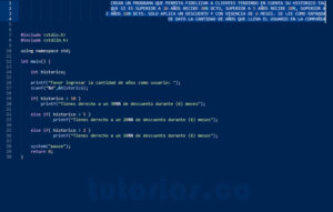 programacion en turbo C: hallar el beneficio en descuento por fidelización de cliente