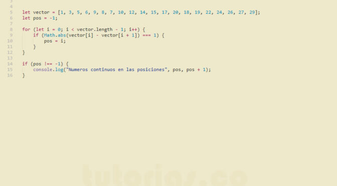 arrays + javascript (posicion de numeros continuos en vector)