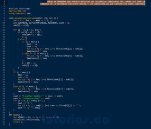 determinar la secuencia creciente en c++