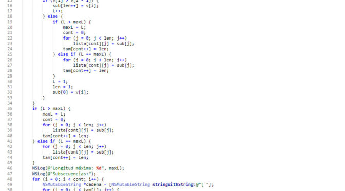 POO + Objective C (secuencia creciente)
