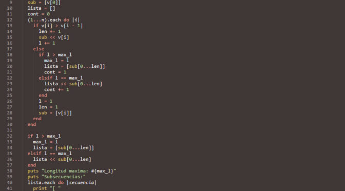 POO + Ruby  (secuencia creciente)